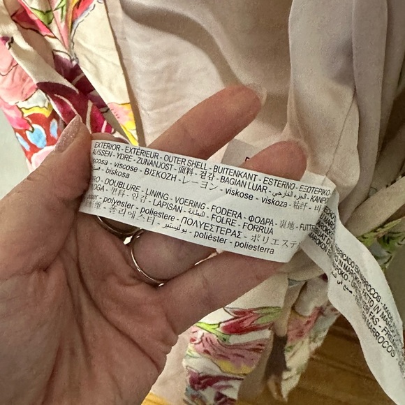 ZARA PRINTED KIMONO WITH BELT SIZE S LONG SLEEVES - Picture 9 of 9